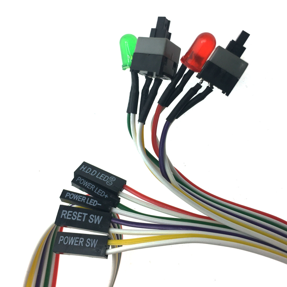 картинка Внешние кнопки включения компьютера / Power/Reset / с кабелем и индикацией, EATXpower2key, Espada 