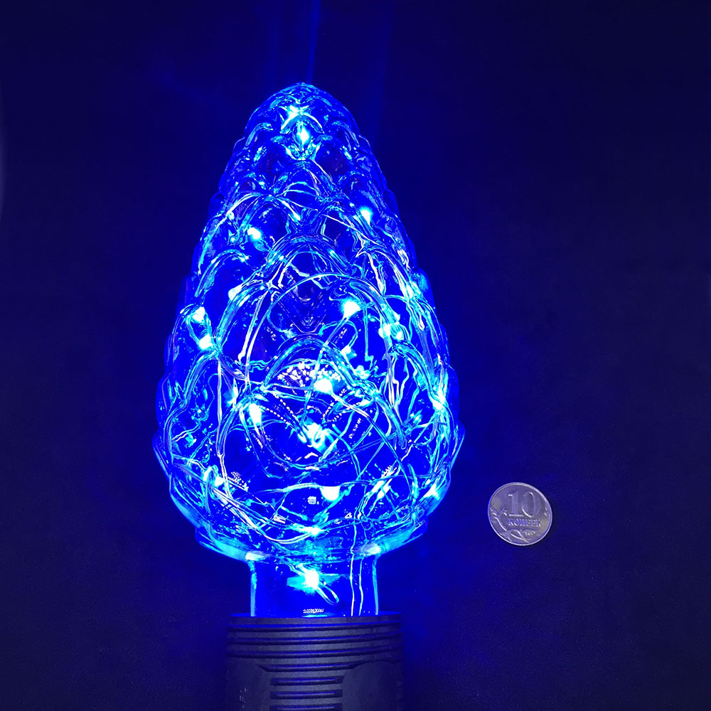 картинка Лампа-шишка светодиодная голубая Интерьерная Vintage Deco E-E27NYC35B Е27, 3W, Espada 