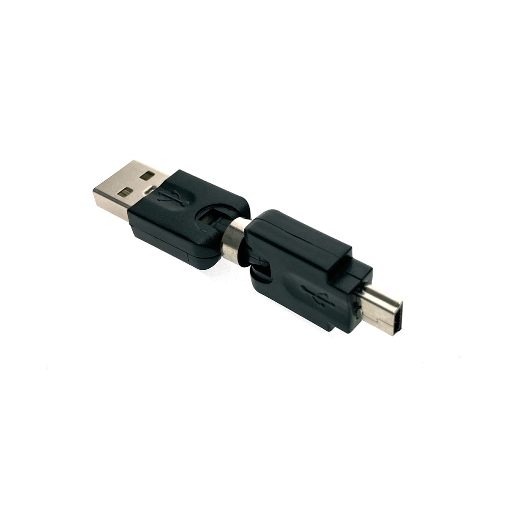 картинка Переходник USB 2.0 type A male to mini USB type B male, поворотный в 2-х плоскостях 360°/ 360° Espada EUSBAMmBm360 