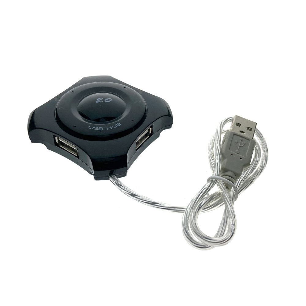 картинка Хаб внешний USB 2.0 - 4 порта, Eh420, черный, 50см, Espada разветвитель  