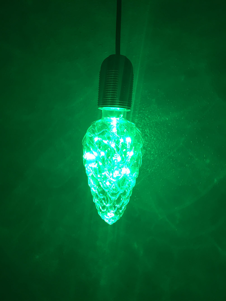 картинка Лампа-шишка светодиодная зеленая E-E27NYC35G Е27, 3W, Espada  