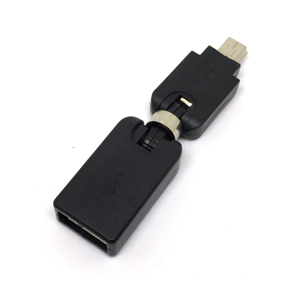 картинка Переходник USB 2.0 type A female to mini USB type B male, поворотный в 2-х плоскостях 360°/ 360° OTG Espada модель: EUSB2fmnUSBm360 