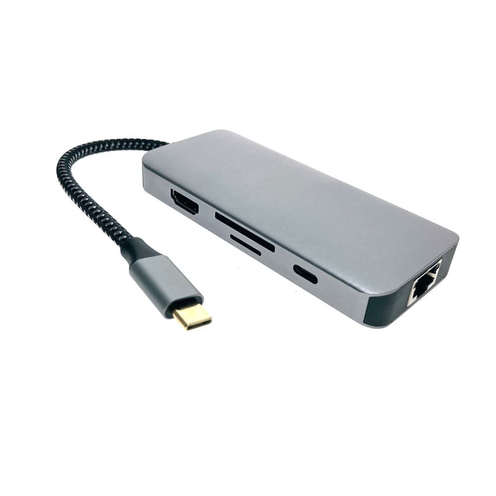 картинка Адаптер USB Type-C to Gig Lan+HDMI+USB+SD/TF, модель UHLUC ver2, Espada 