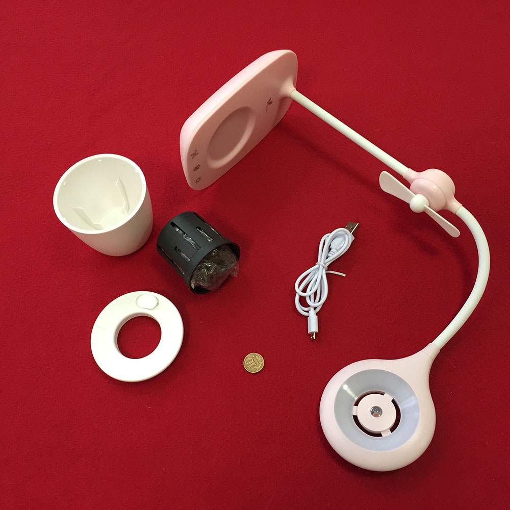картинка Универсальный светильник: настольная лампа/ садовый комплект / фитосветильник/ вентилятор, Avatar BOX-051, цвет розовый 