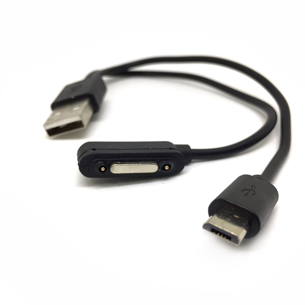 картинка Кабель-переходник с USB 2.0 type A male на micro USB type B male + RDL магнитный для Sony Xperia, 20см Espada EUrdlmF20 