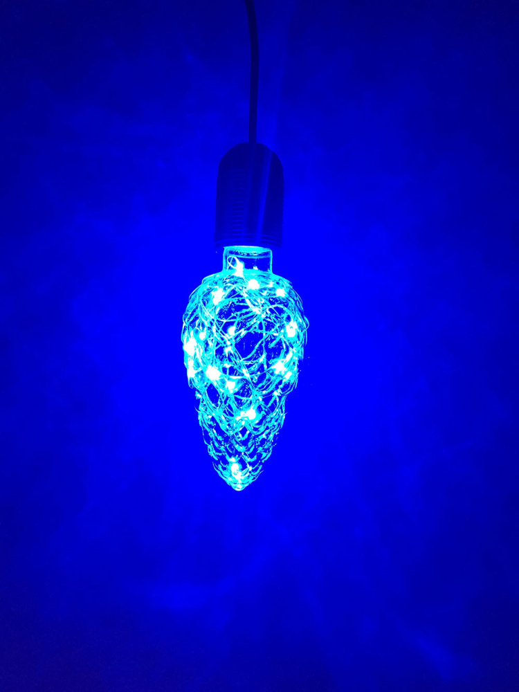 картинка Лампа-шишка светодиодная голубая Интерьерная Vintage Deco E-E27NYC35B Е27, 3W, Espada 