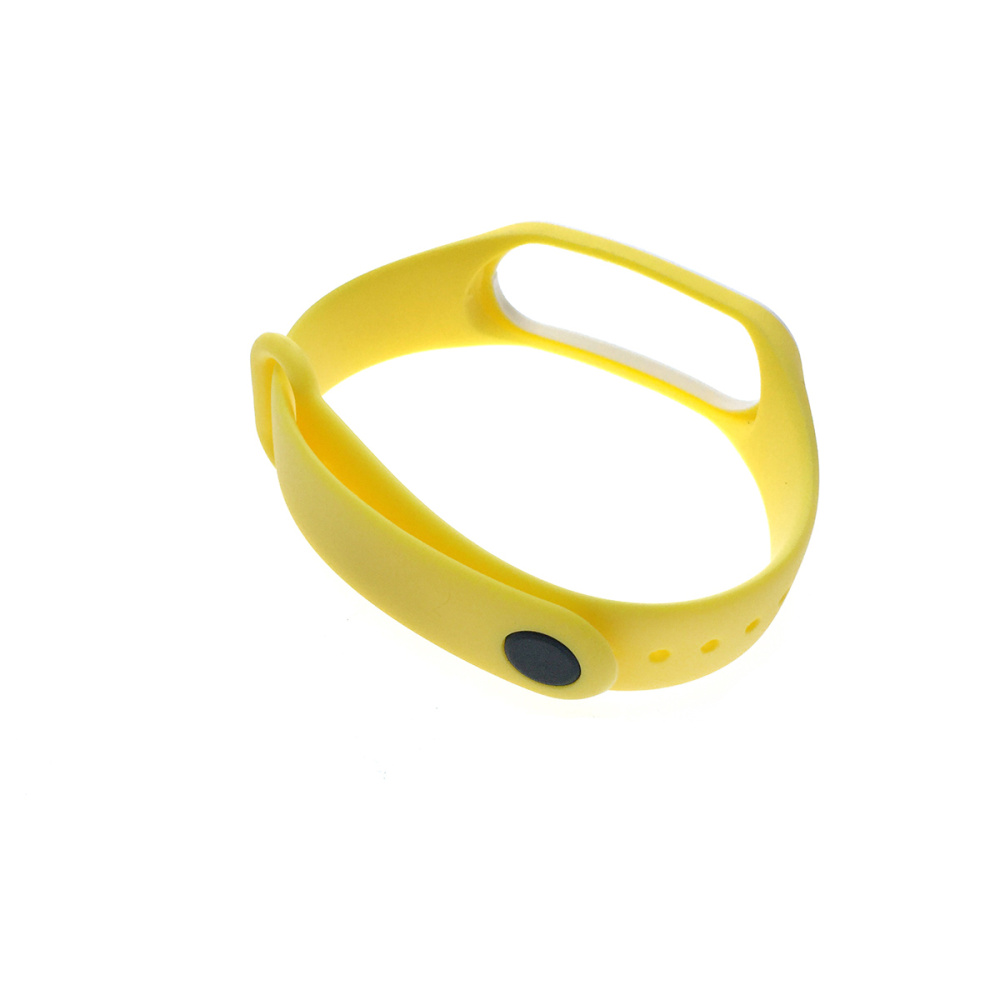 картинка Ремешок - браслет для Xiaomi Mi Band 3 / 4, желто-белый силиконовый 