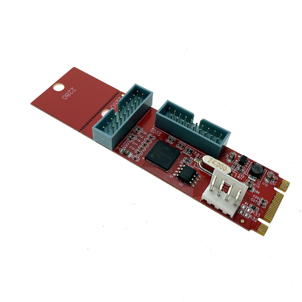 картинка Контроллер M.2 B+M и M Key, 2хUSB3.0 19pin, чип NEC Renesas D720201, модель M2USB3.0 Espada 