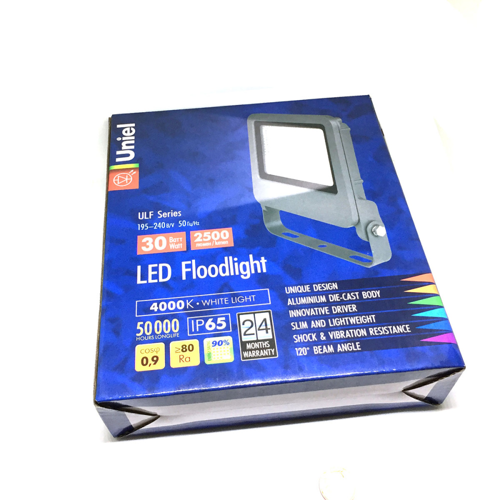 картинка Прожектор светодиодный уличный Uniel ULF-F17-30W/NW IP65 195-240В, белый свет, 4000K, серебристый 