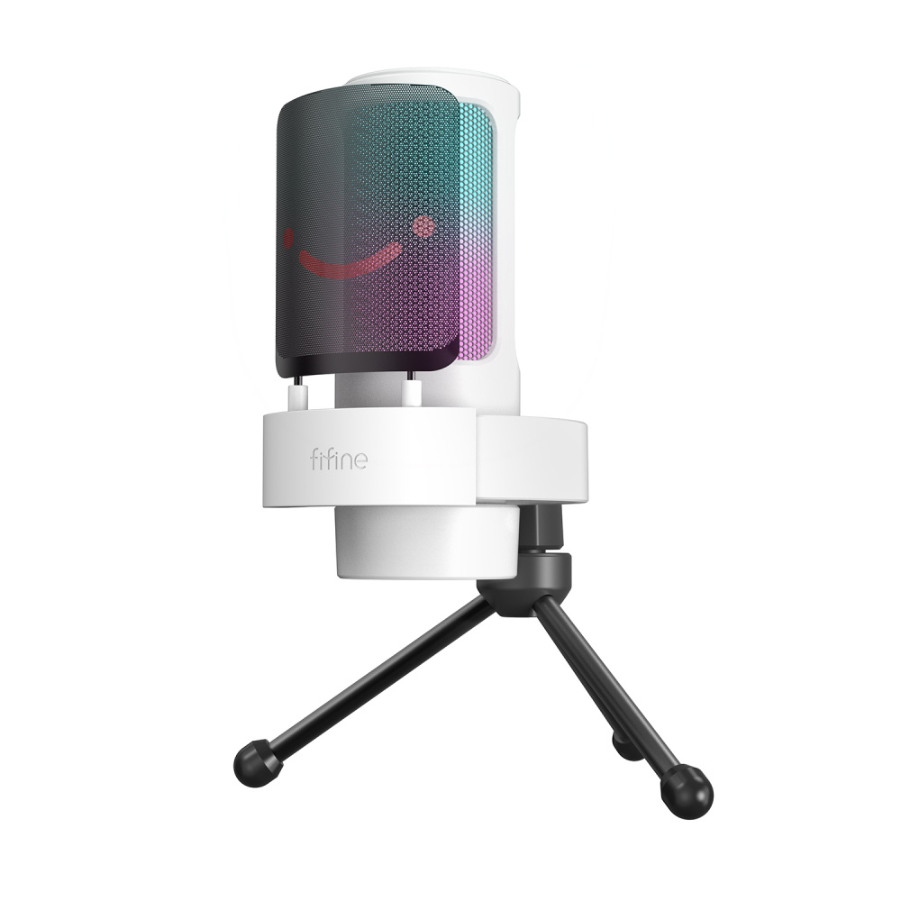картинка Микрофон Fifine A8V с RGB подсветкой, белый 
