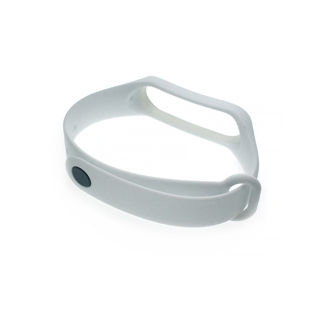 картинка Ремешок - браслет для Xiaomi Mi Band 3 / 4, белый силиконовый 