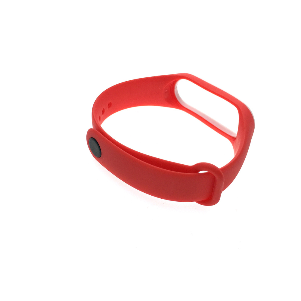 картинка Ремешок - браслет для Xiaomi Mi Band 3 / 4, красно-белый силиконовый 