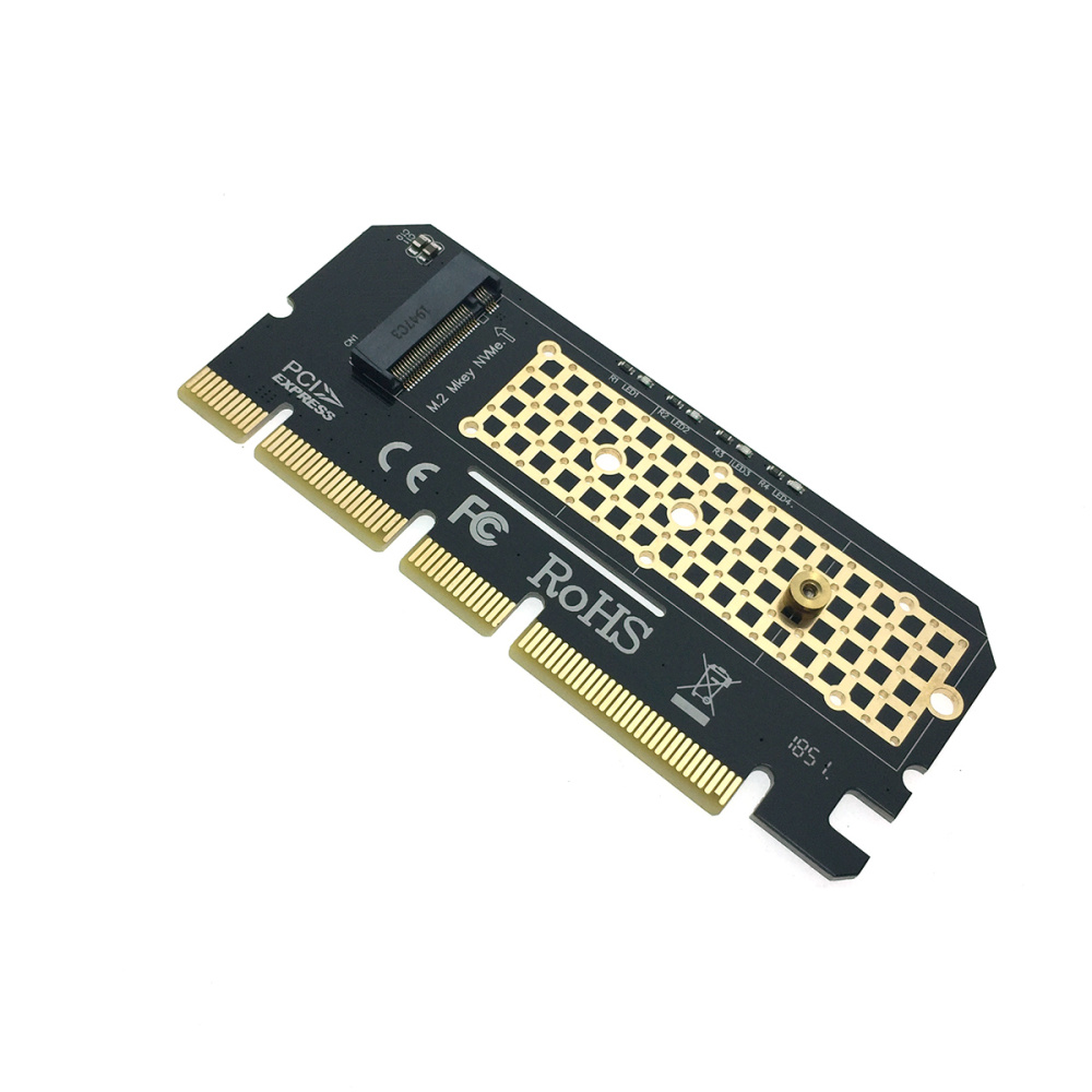 картинка Адаптер PCI-E x16 на M.2 M key для подключения NVMe SSD дисков в ПК, для PCI-E x4, x8, x16, модель PCIeNVME Espada 