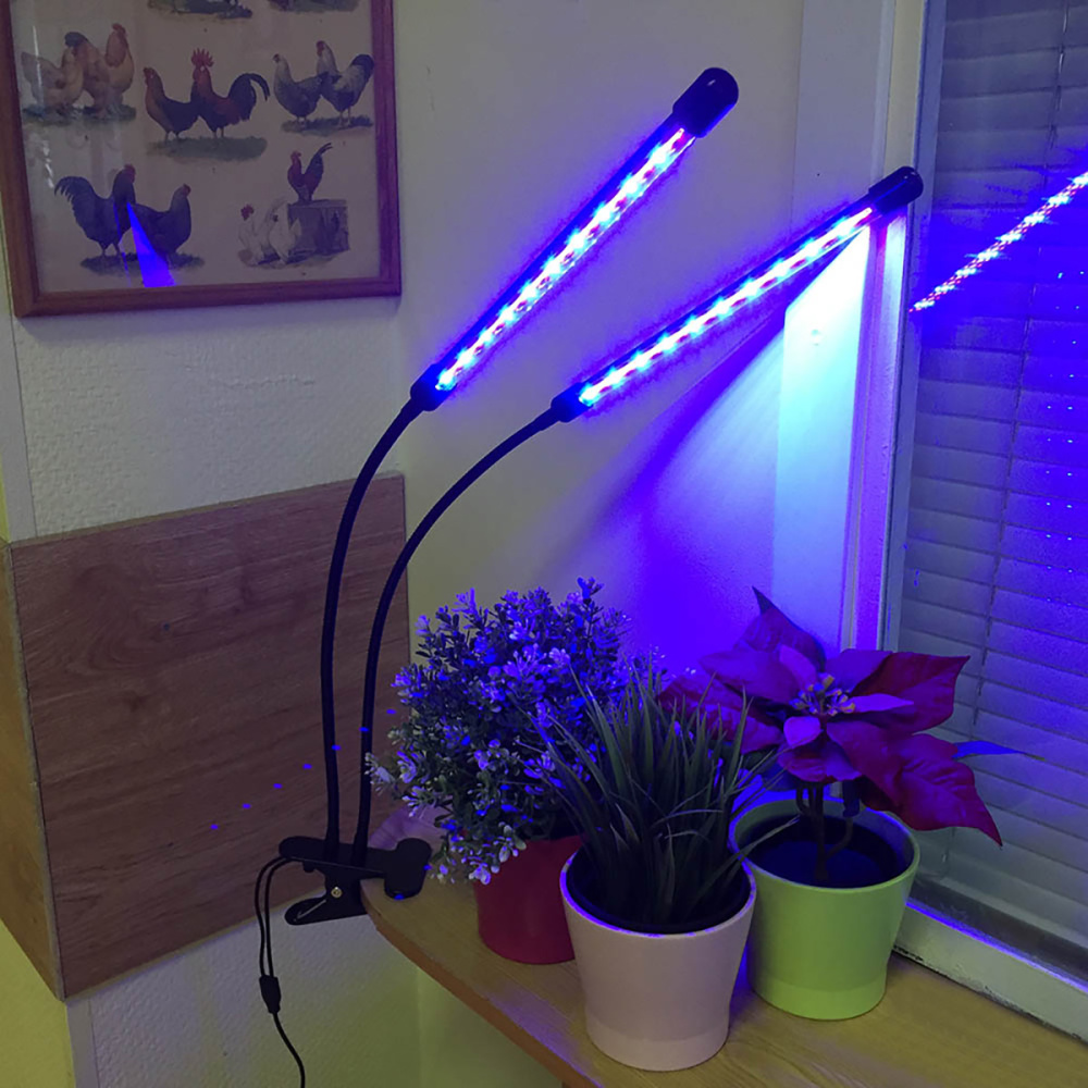 картинка Светодиодный фитосветильник Espada USB Fito E-USBEUL2, 5V линейный, 2 лампы для выращивания рассады и досветки растений 
