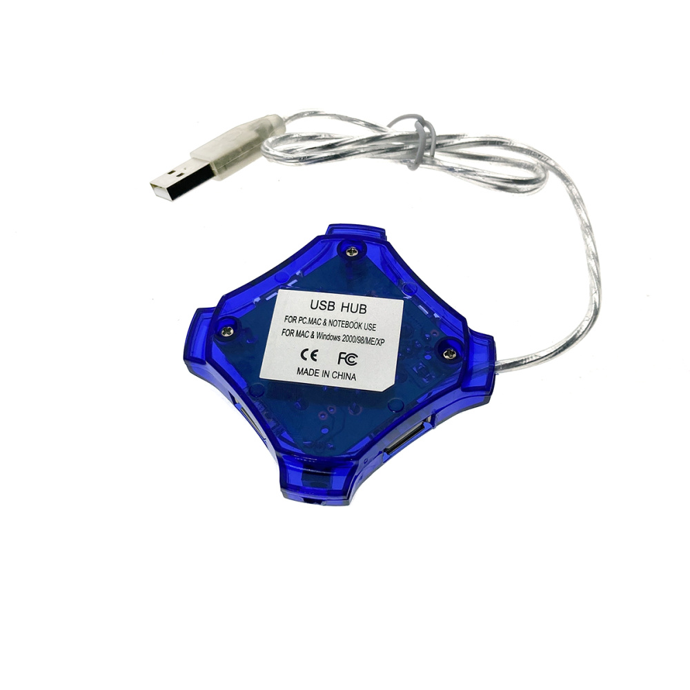 картинка Разветвитель USB 2.0 - 4 порта, Eh420, синий, длина кабеля 50см, хаб Espada 
