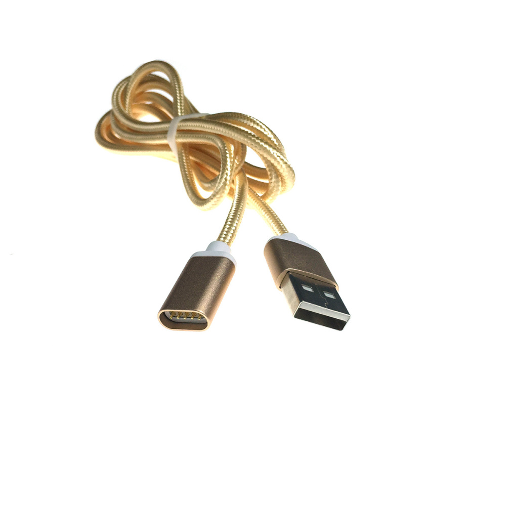 картинка Универсальный кабель - переходник USB 2.0 type A male to Lightning 8 pin и micro USB без магнитной вставки,1м цвет золото для iPhone iPod Touch5 и смартфонов, планшетов на Android 