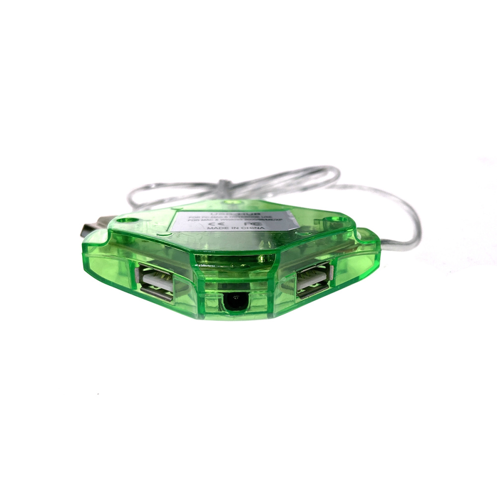 картинка Разветвитель USB 2.0 - 4 порта, Eh420, зеленый, длина кабеля 50см, хаб Espada 