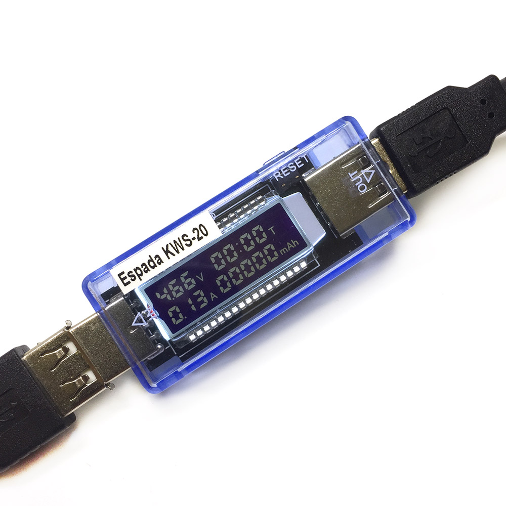 картинка Цифровой тестер USB-порта KWS-V20 Espada вольтметр, амперметр, mAh, время 