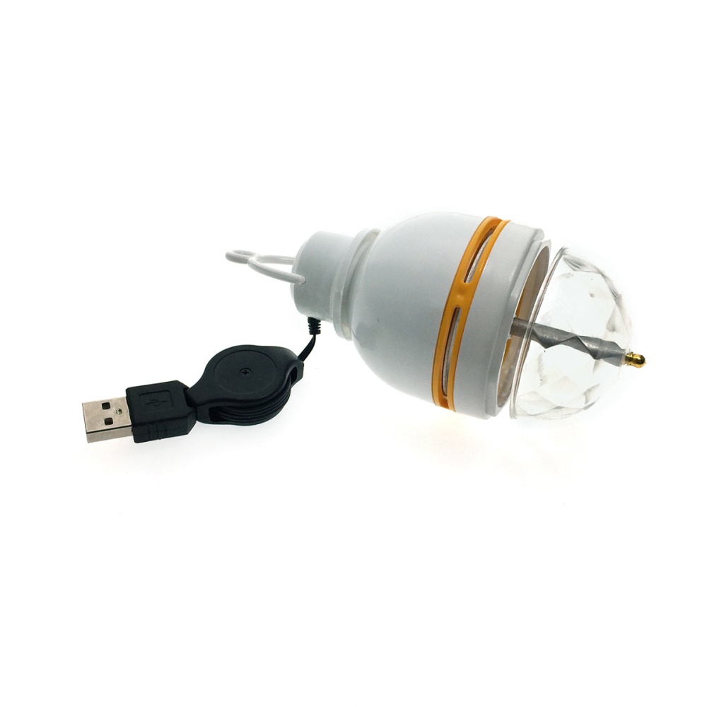 картинка Светодиодная LED вращающаяся диско лампа с USB Espada EDU075mLED, 3V, 0,75м с регулировкой длины 