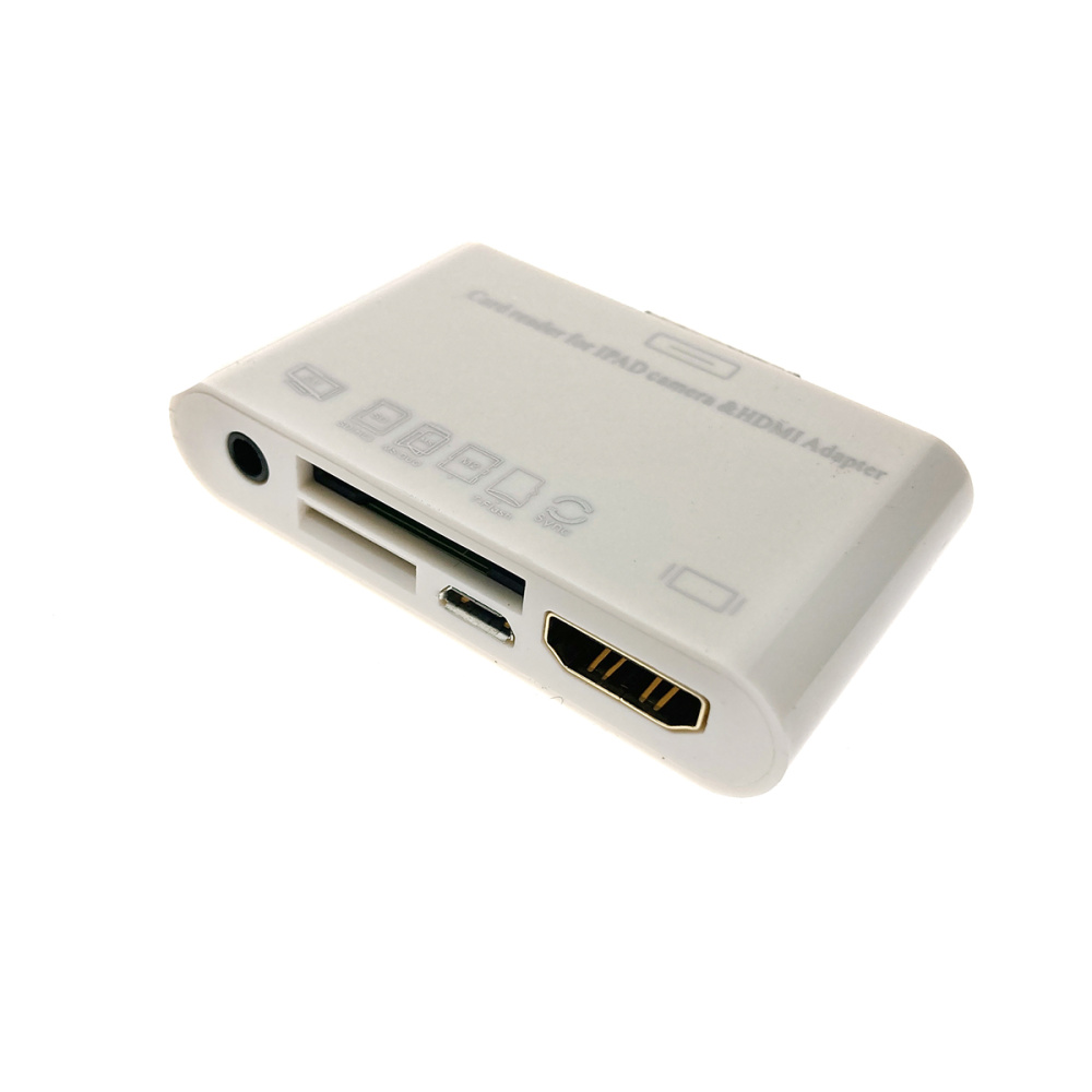 картинка Адаптер для подключение Ipad/Iphone 30pin к телевизору + картридер /HDMI/AV/micro USB/SD/MMC/MS/M2/ Espada C02Ip 