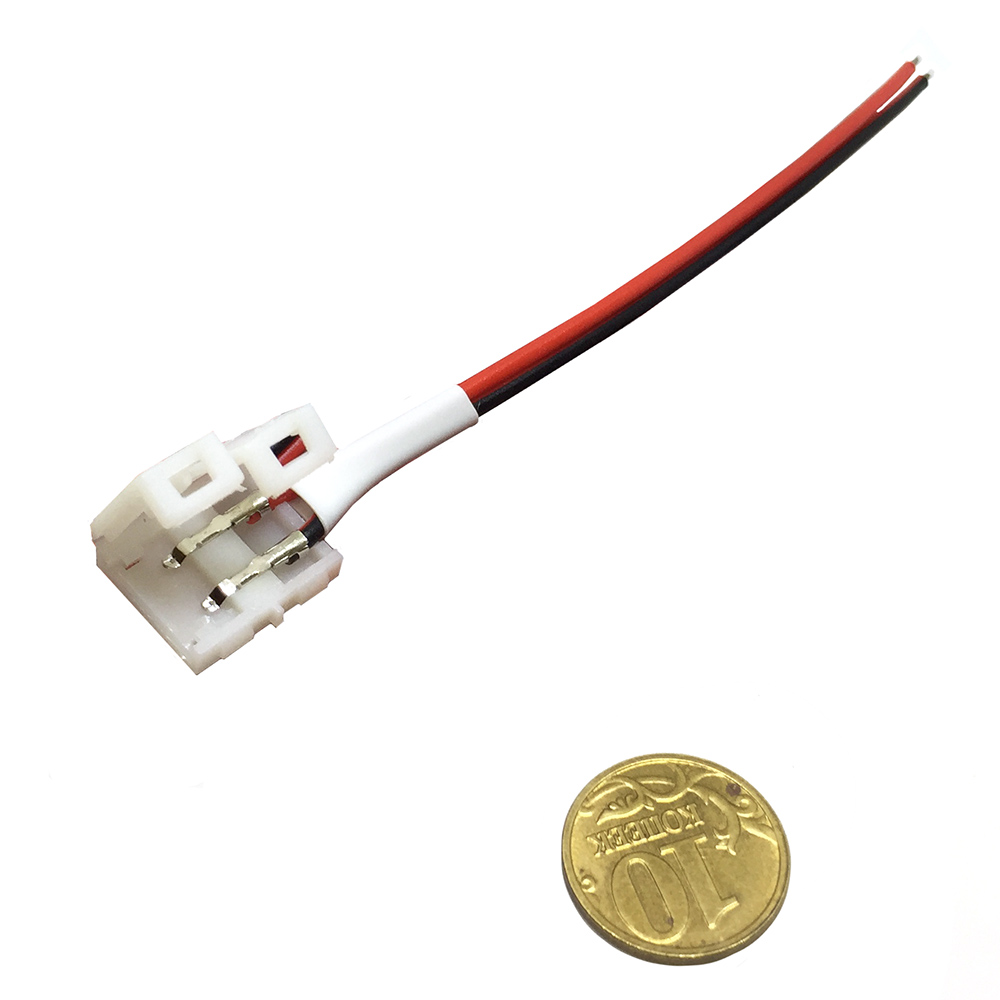 картинка Коннектор /провод/ для соединения светодиодных лент 5050 с блоком питания, 2 контакта, IP20 